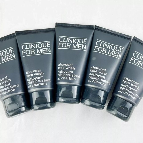 Lot of 5 Clinique For Men Charcoal Face Wash 1.7 oz/50 ml Total 8.5 oz/250 ml