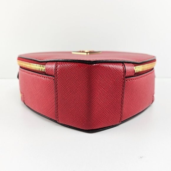 Prada Odette Heart Red Saffiano Leather Satchel Gem