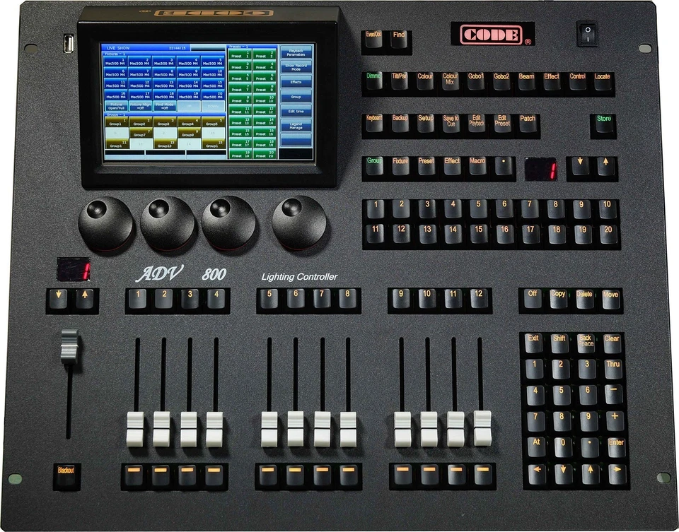 dj club lighting Code ADV800 Console DMX512 channels light controller w/case - Image 2 of 3