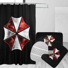 Resident Evil Bathroom Rug Shower Curtain Bath Mats Non-Slip Toilet Lid Cover