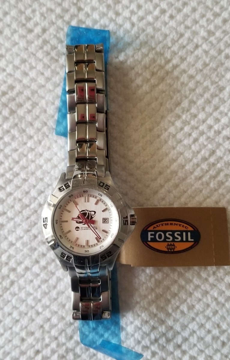 NWT Fossil Watch NWT Fossil F5512 Neutra Chronograph Amber Leather Watch with  main image 3