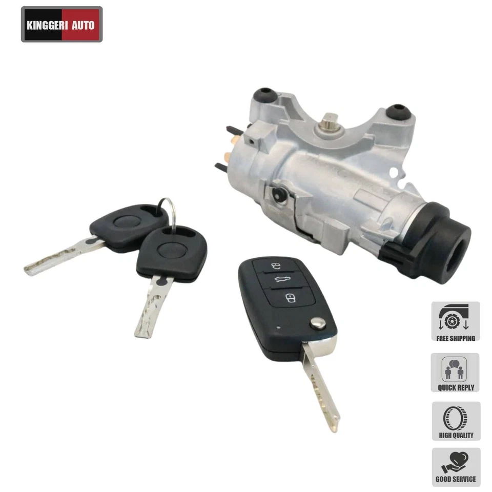 For Audi 98-04 A6 Ignition Lock Cylinder Assembly With Key Shells 4B0905851P - Изображение 3 из 4