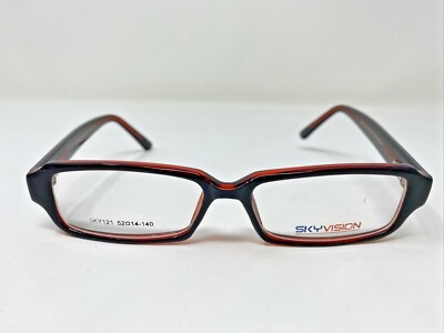 Sky Vision Eyeglasses Frame SKY121 C002 Burgundy 52-14-140 Black/Red F500