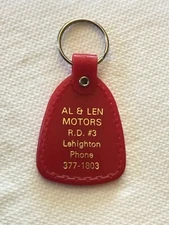 Al & Len Motors R.D. #3 Lehighton PA Keychain, Pennsylvania Key Ring