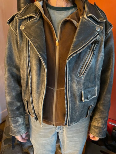 1990's avirex mens small vintage leather bomber ja