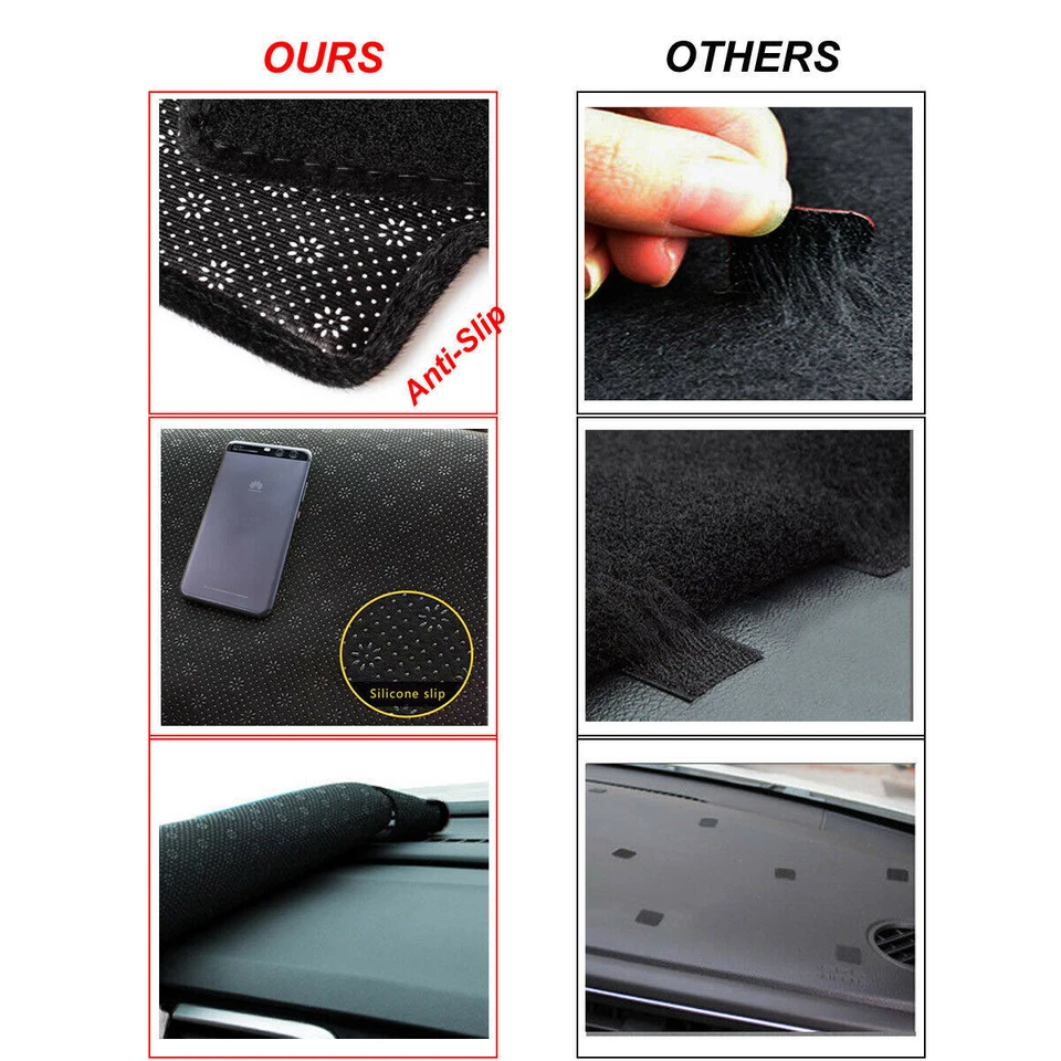New Dash Mat For Jeep Compass MK49 2012-2017 Dashboard Cover Black Non-Slip - image 3 of 4
