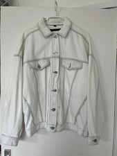 J Brand Drew Oversized Off White Denim Jacket | Size S
