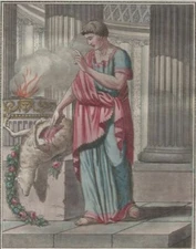 Rome Antiquité soothsayer dye divination gravure grasset Saint Sauveur