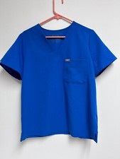 FIGS Technical Collection Women Large Blue One Pocket Catarina Medical Scrub Top