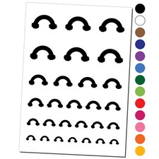 Rainbow with Clouds Solid Temporary Tattoo Water Resistant Set Collection