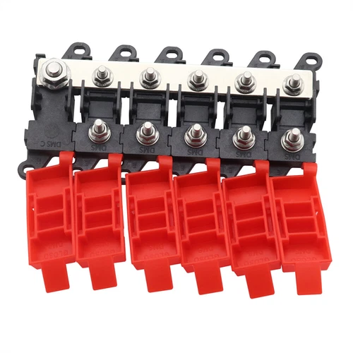 Distribution Block 1 in 5 out 5-way Fuse Holder 200A Multi-pole Fuse Block AU - Picture 2 of 12