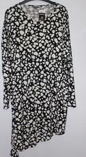 Pep & Co Black Floral Mix Asymmetrical Dress Size 14 New With Tags