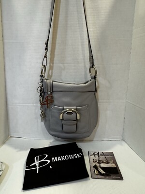 MAKOWSKY Crossbody Light Gray Pebbled Leather Shoulder