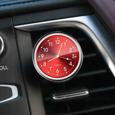 Red Luminous Car Air Vent Clip Clock Quartz Analog Watch Mini Clock Accessories