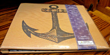 The Paper Studio 12x12 Post Bound Anchor Stripe Scrapbook Album Expandable 878