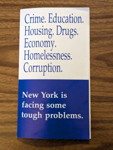 Rudy Giuliani for NYC Mayor Campaign Literature & Mailer 1994 - 2001 - Original - Picture 1 of 3