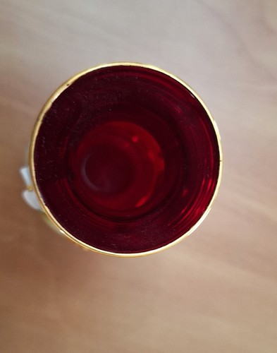 Murano Vase Red & Gold 24k Plated Italy 3.5" High - Picture 7 of 9
