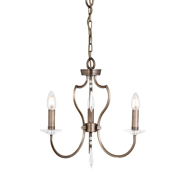 Kronleuchter Deckenlampe HäNgeleuchte Pendellampe Messing Kristalle Dunkelbronze-image