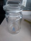 10.5" Clear Glass Land O Lakes Butter Cream Can Glass Cookie Jar Dairy Rare — photo 8