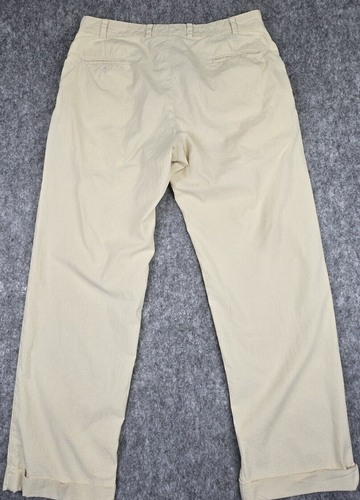 Bills Khakis Pants Mens 36x32 Yellow Brown Seersucker Cotton Made in USA M2 - Picture 11 of 11