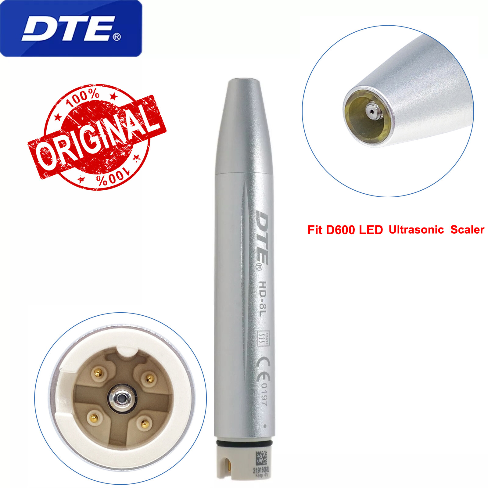 Woodpecker DTE HD-8L LED Ultrasonic Piezo Scaler Handpiece for D600 S6 LED