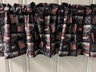 Black Labrador Retriever Dog Valance Curtain 42x14 Patriotic American Flags