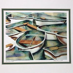 Pacific-Northwest-Artist-Michael-Eberhardt-Barcelona-Boats-8-5-034-x-11-034-Art-Print