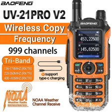 Baofeng UV-21 Pro V2 Tri-Band Walkie Talkie Ham Two Way Radio Long Range Up 5R
