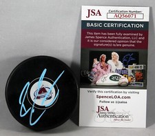ROSS COLTON SIGNED COLORADO AVALANCHE Puck NHL STAR AUTOGRAPHED +JSA COA