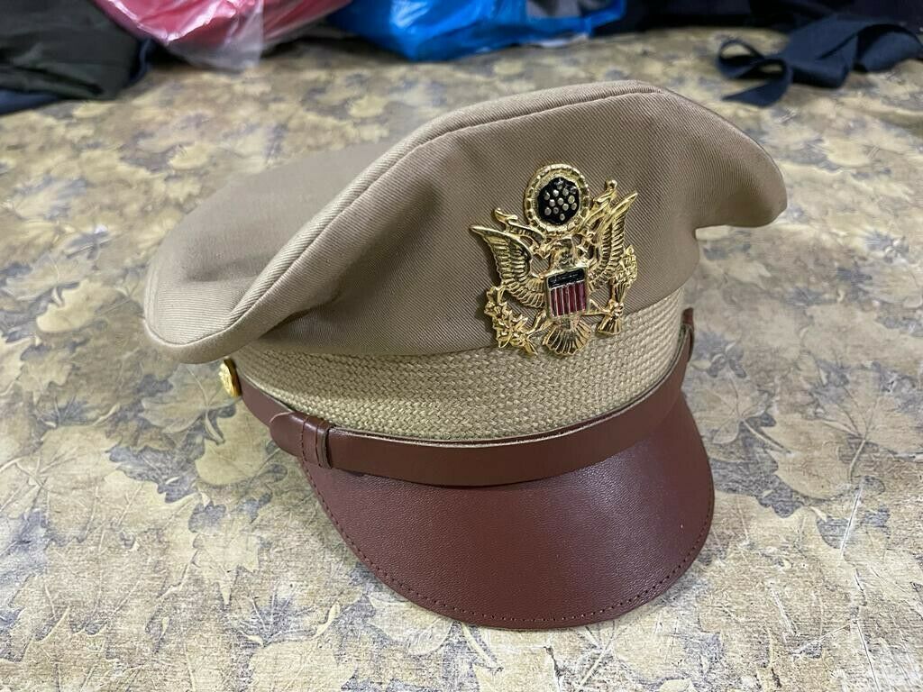 帽子 OLD SOLDIER / CAP KHAKI USA Cap Hat - Military Air force Officers Khaki Crusher