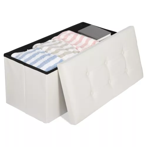 Folding Storage Ottoman Bench Foot Rest Foot Stool for Bedroom Entryway Indoor - Imagen 68 de 93