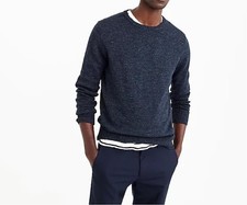 NWOT J. Crew Men's Cotton Wool Crew Neck Sweater in Heather Indigo Size S Small
