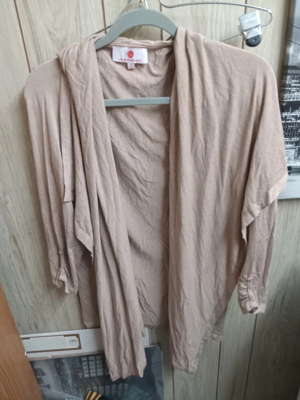 Samantha Brown OATMEAL SZ 1x Cotton Blend 4-Way TRAVEL SHAWL PONCHO