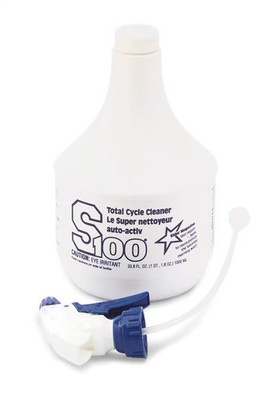 S100 Total Cycle Cleaner - 1/2L. Starter Bottle with Pump Motorcycle ATV/UTV PWC