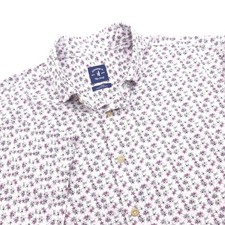 Johnnie-O Top Shelf Shirt Mens L Floral All Over Print Button Up Short Sleeve