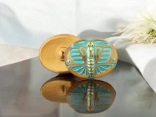 29x22mm Oval Art Deco Butterfly Button - Czech Glass Buttons