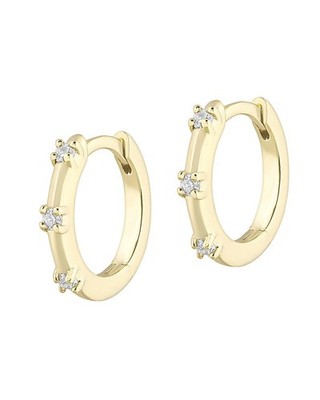 Electric Picks 14K Plated Cz Galaxy Huggie Hoops Women's