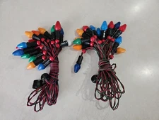 2 Sets of Vintage NOMA Lites 15 Bulbs Each String. Both Tested & Working!