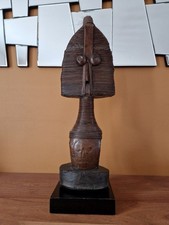 Kota Mahongwe Figure de gardien reliquaire en bois et cuivre Bwété statue Art