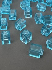 LOTE DE 200 PIEZAS LEGO NUEVAS AZUL TRANSPARENTE 1x1 PARED LADRILLO