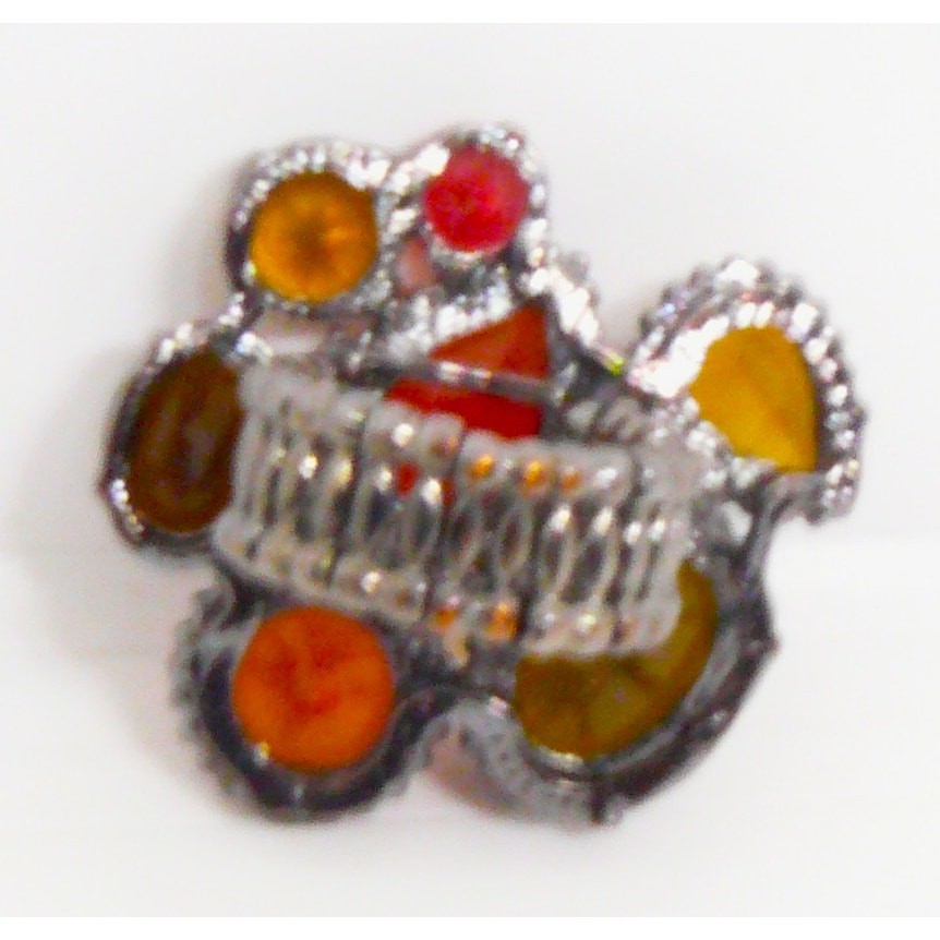 Vintage Chicos Rhinestone Statement Ring Multicol… - image 1