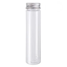 15 Pcs Plastic Clear Test Tubes With Screw Caps Flat Bottomed For Cosmetic Use