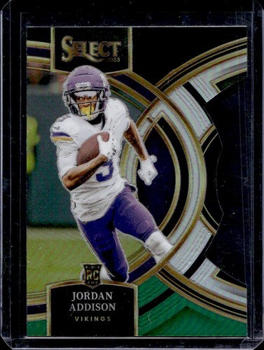 2023 Select Jordan Addison RC Black and Green Prizm Die Cut Premier #194