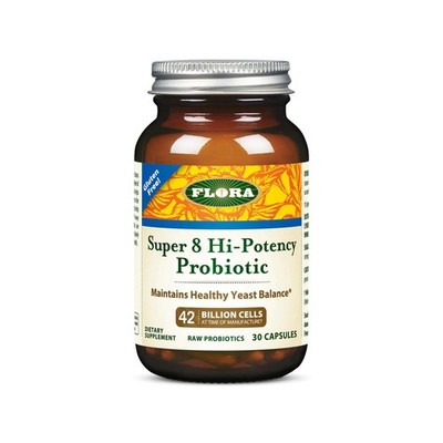 9/26 Flora Super 8 Hi Potency Probiotics 30 Count - Healthy Yeast Balance & Dige
