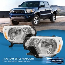 For 12-15 Toyota Tacoma Replacement Headlights Lamps Leftright Set Chrome Amber For 12-15 Toyota Tacoma Replacement Headlights Lamps Leftright Set Chrome Amber