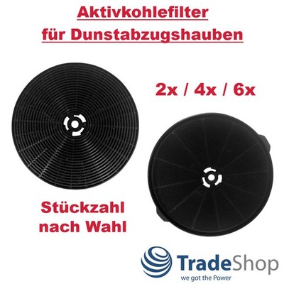 2x/4x/6x Aktivkohlefilter 175x25mm für Respekta Belling Bomann Dunstabzugshauben