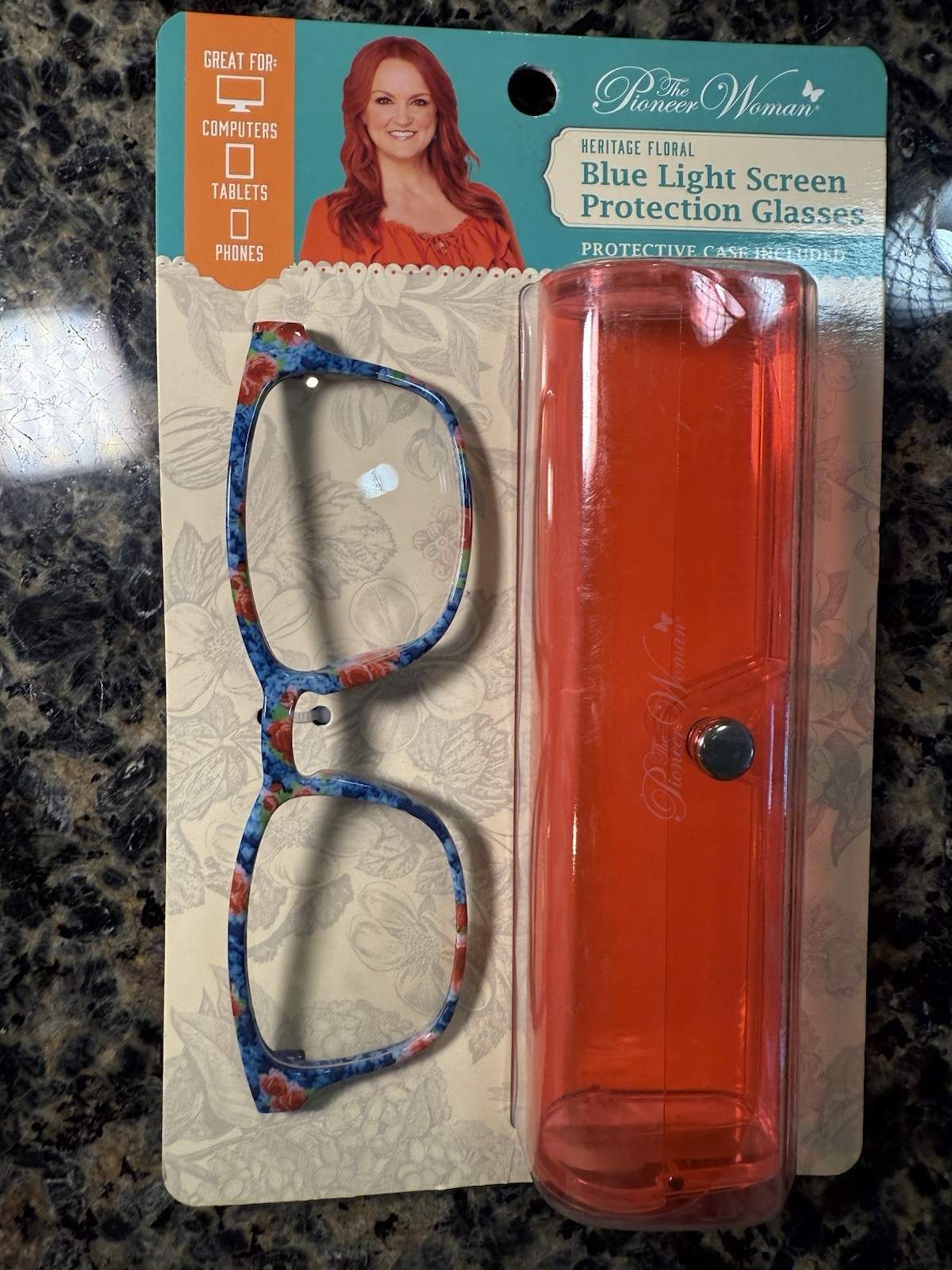 The Pioneer Woman Blue Light Glasses Screen Protection With Case Heritage Floral