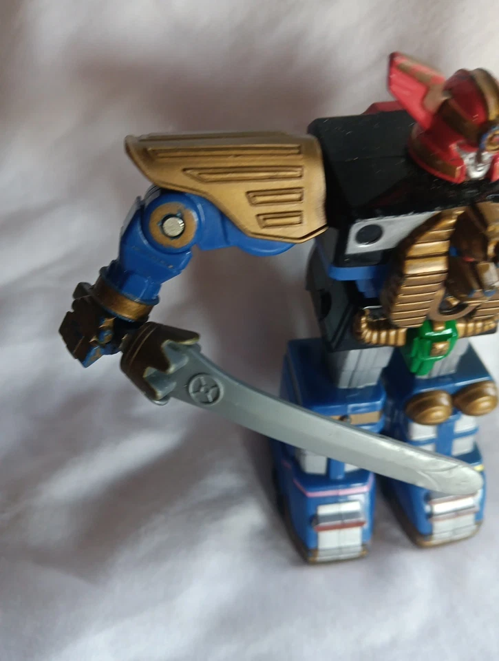 Espada de acción Zeo Megazord Zeo Blue Battlezord 1996 Power Rangers 5,5" de colección Foto 2 de 4