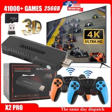 4K 256G TV 41000+ Video Game Stick Retro Gaming Console W/ 2 Wireless Controller