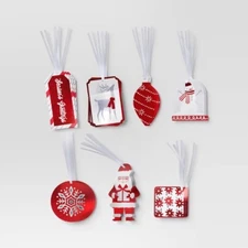50ct Christmas Tie-On Gift Tags Red/White/Silver - Wondershop